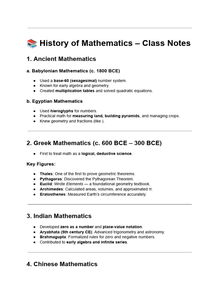 Historic Mathetics For History Clases | PDF | Mathematics | Geometry