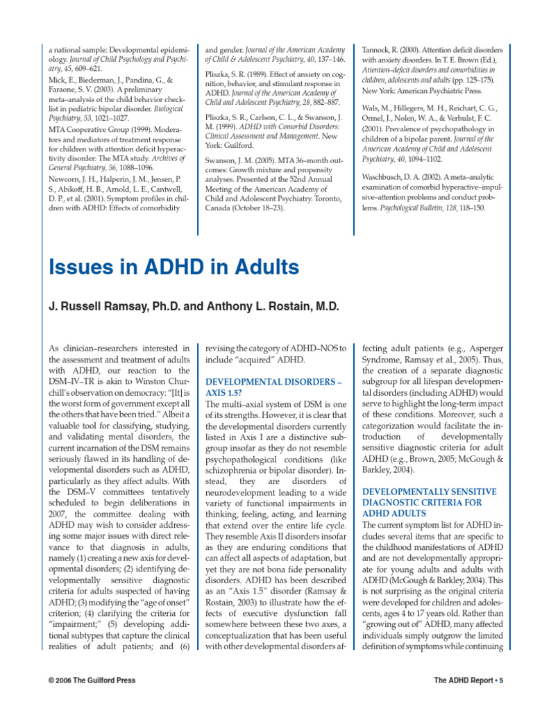ADHD in Adults: Diagnostic Challenges | PDF | Attention Deficit ...