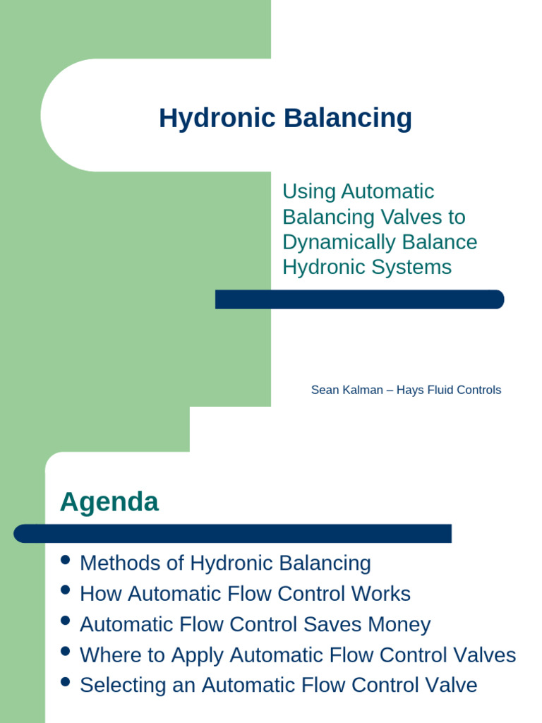 Balancing Presentation | PDF | Valve | Building Engineering