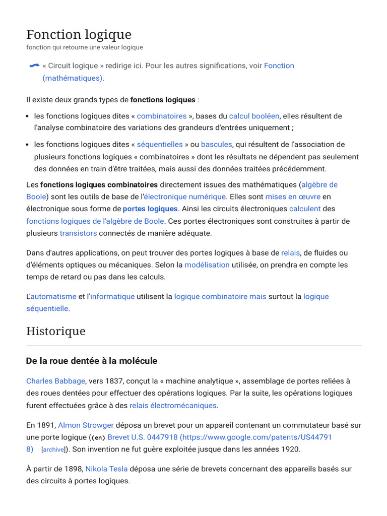 Fonctions logiques en électronique | PDF | Électronique | Fonction logique