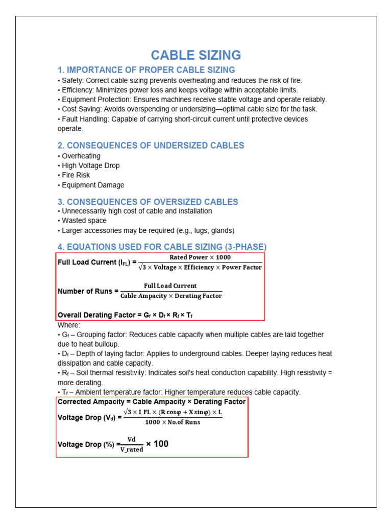 Essential Guide to Cable Sizing | PDF