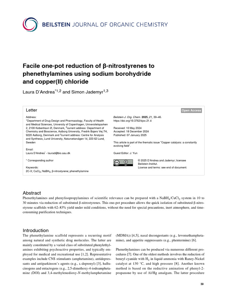 Facile one-pot reduction of β | PDF | Chemical Reactions | Chemistry