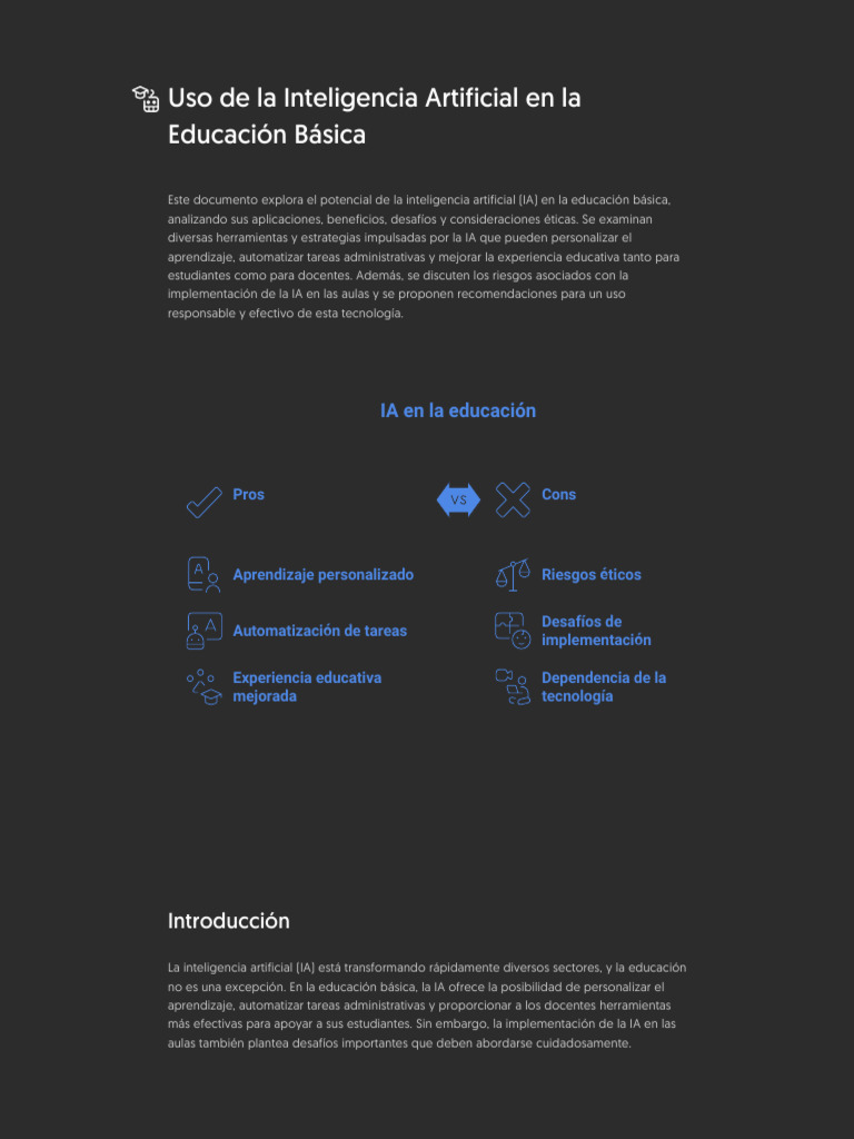 IA en la Educación Básica: Beneficios y Retos | PDF | Inteligencia ...