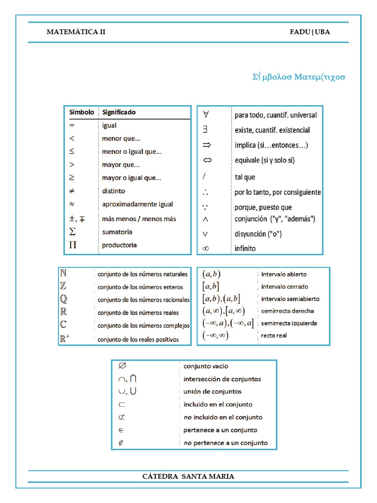 Símbolos Matemáticos en Español | PDF