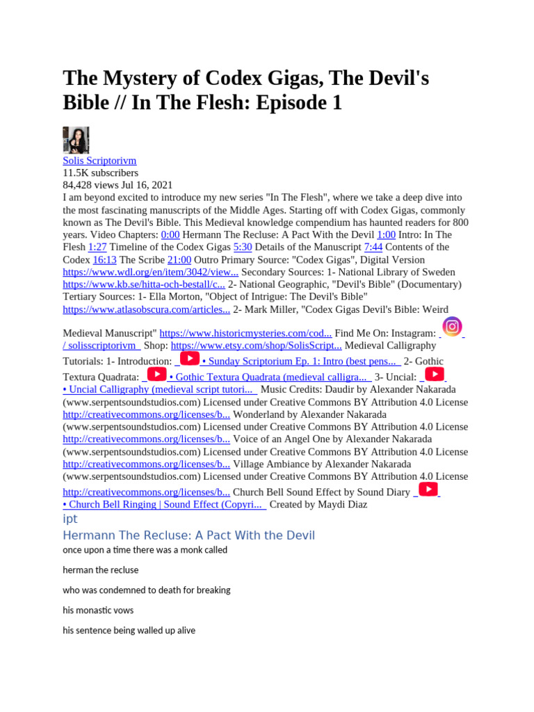 Exploring the Codex Gigas: The Devil's Bible | PDF | Books | Codex