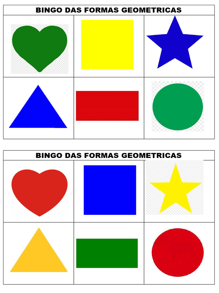 Bingo das Formas Geométricas | PDF