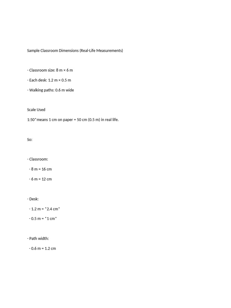 Classroom Dimensions and Layout Guide | PDF