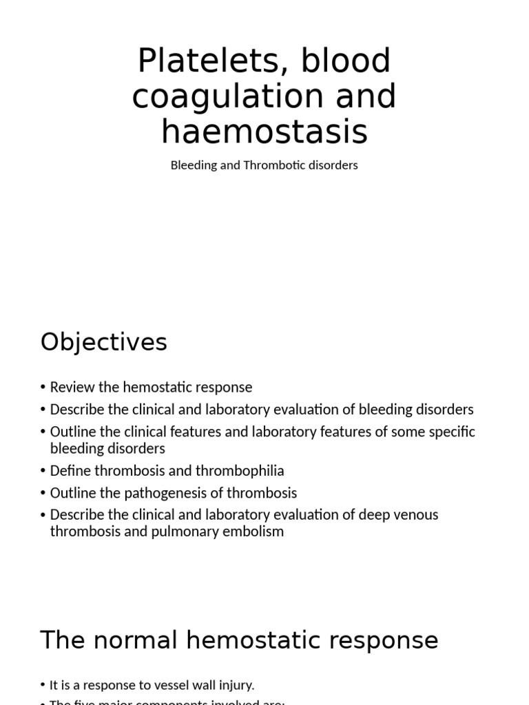 Understanding Bleeding and Thrombotic Disorders | PDF | Coagulation ...