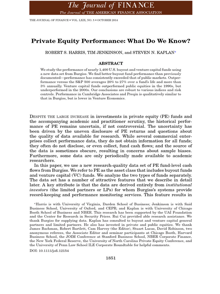 Private Equity Performance Insights | PDF | Internal Rate Of Return ...