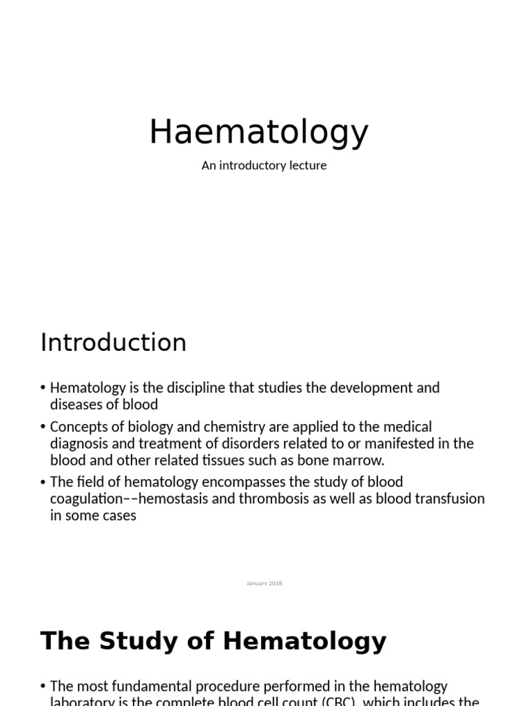 Introduction to Hematology Basics | PDF | Haematopoiesis | Blood Cell