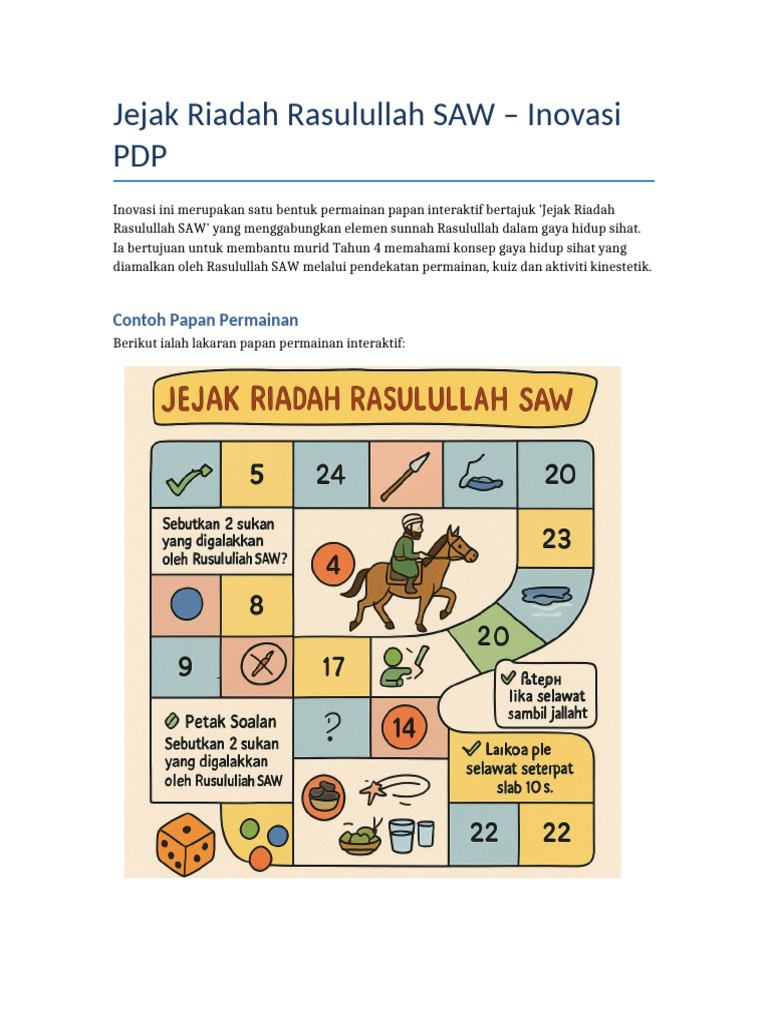 Jejak Riadah Rasulullah SAW Inovasi PDP | PDF