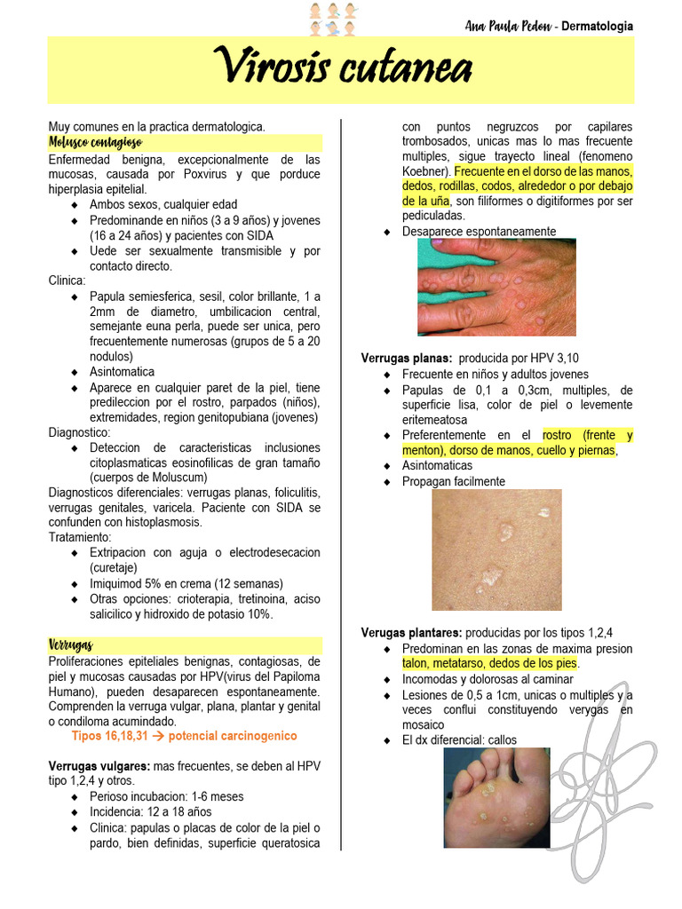 Virosis cutáneas: Molusco y verrugas | PDF | Ciencias de la Salud ...
