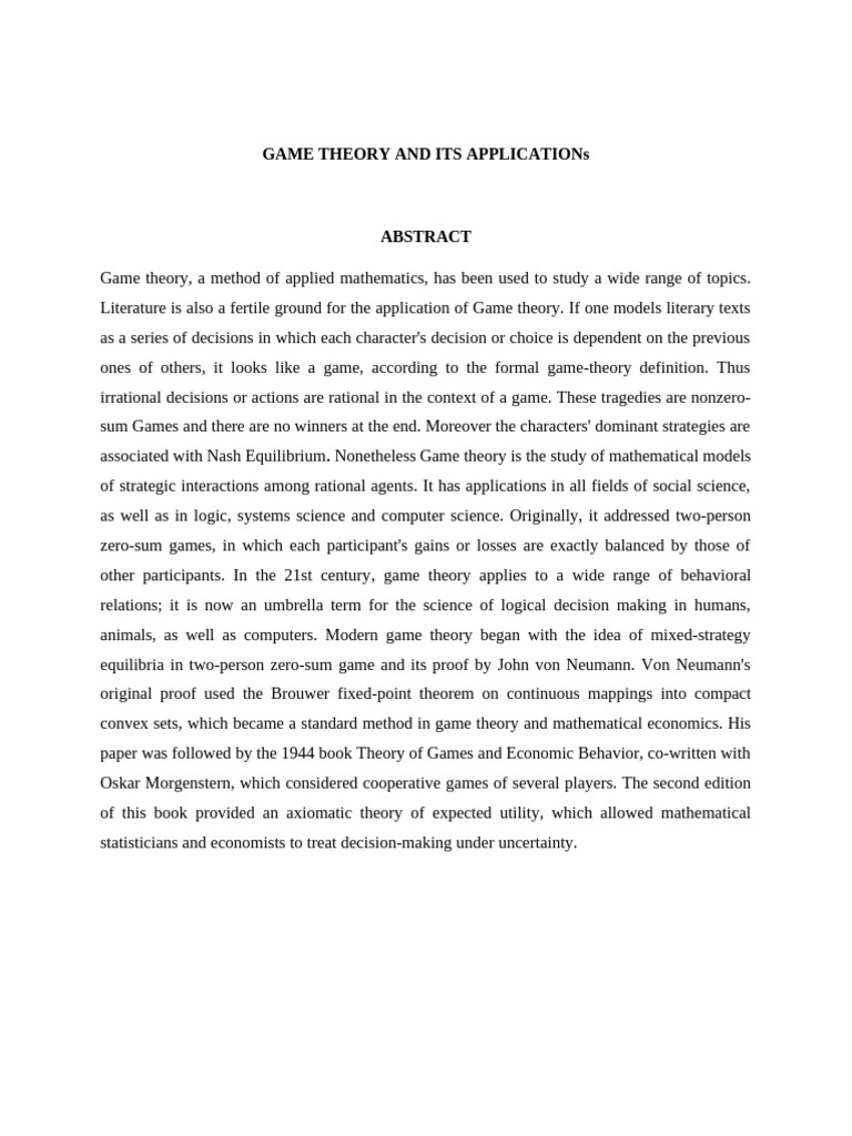 Game Theory 1-3 Re-Edited | PDF | Game Theory | Rationality