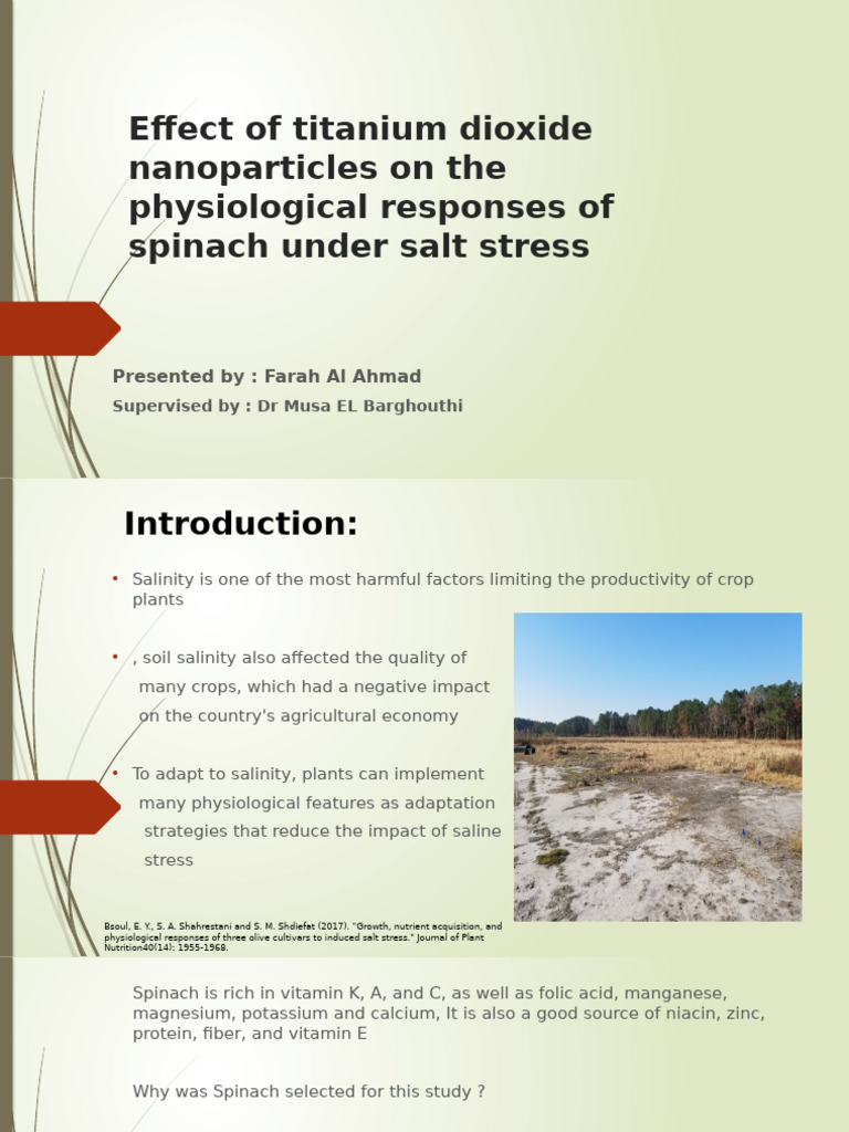 Titanium Dioxide Nanoparticles in Spinach | PDF | Titanium Dioxide ...