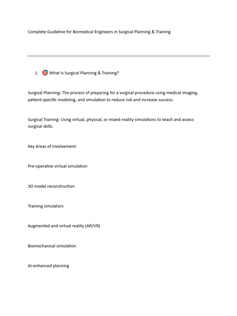 Surgical Planning & Training for Engineers | PDF | Simulation | Virtual ...