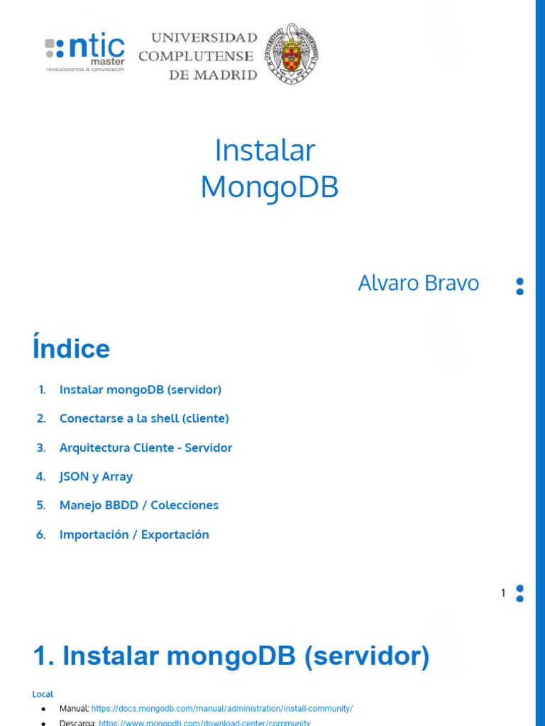 Descarga e Instalación de MongoDB | PDF | Mongo Db | Json
