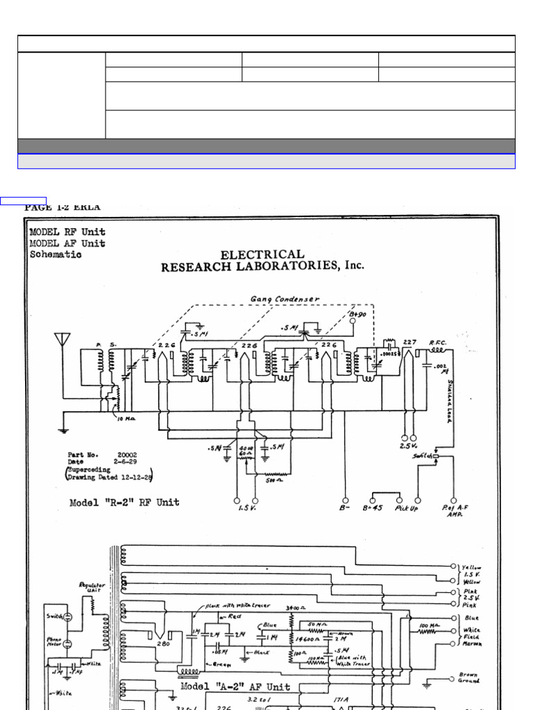 Electrical Research Lab: Model: Power: Chassis: Circuit: Year: IF ...