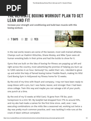 Boxing Workout Routine Pdf: Ultimate Guide to Sculpt Your Body