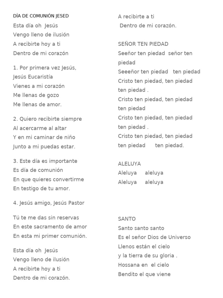 Día de Comunión Jesed | PDF