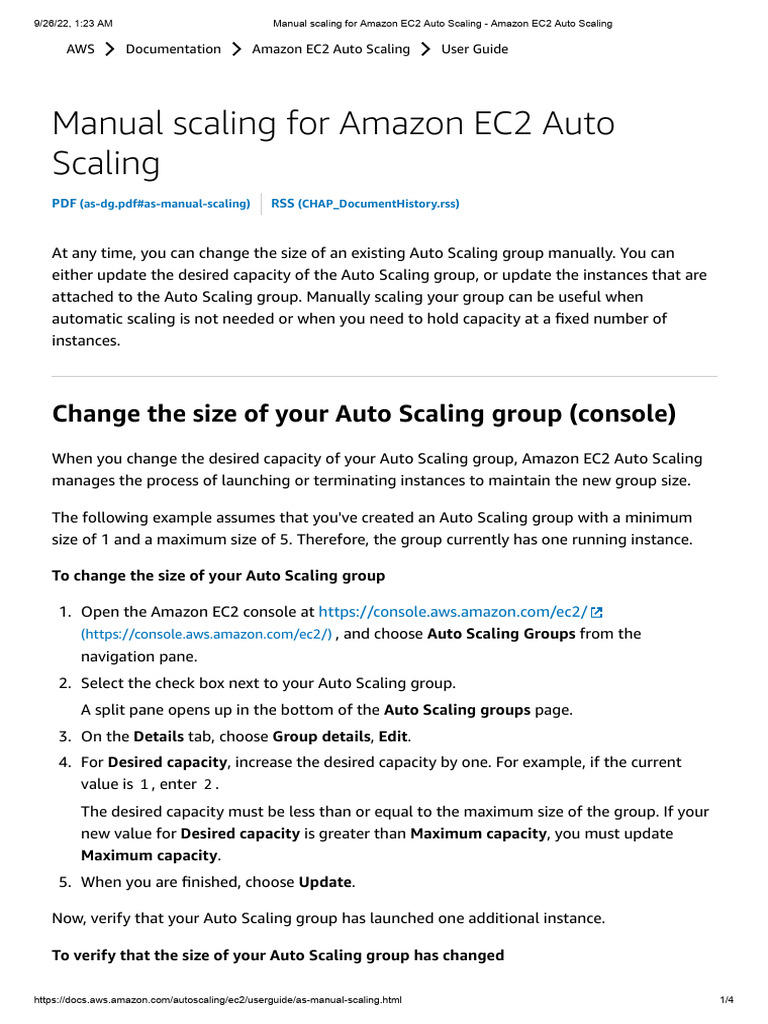 Manual Scaling in EC2 Auto Scaling | PDF | Information Technology ...