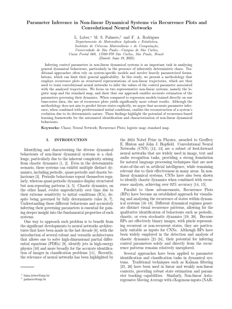 Parameter Inference in Non-Linear Dynamical Systems | PDF | Chaos ...