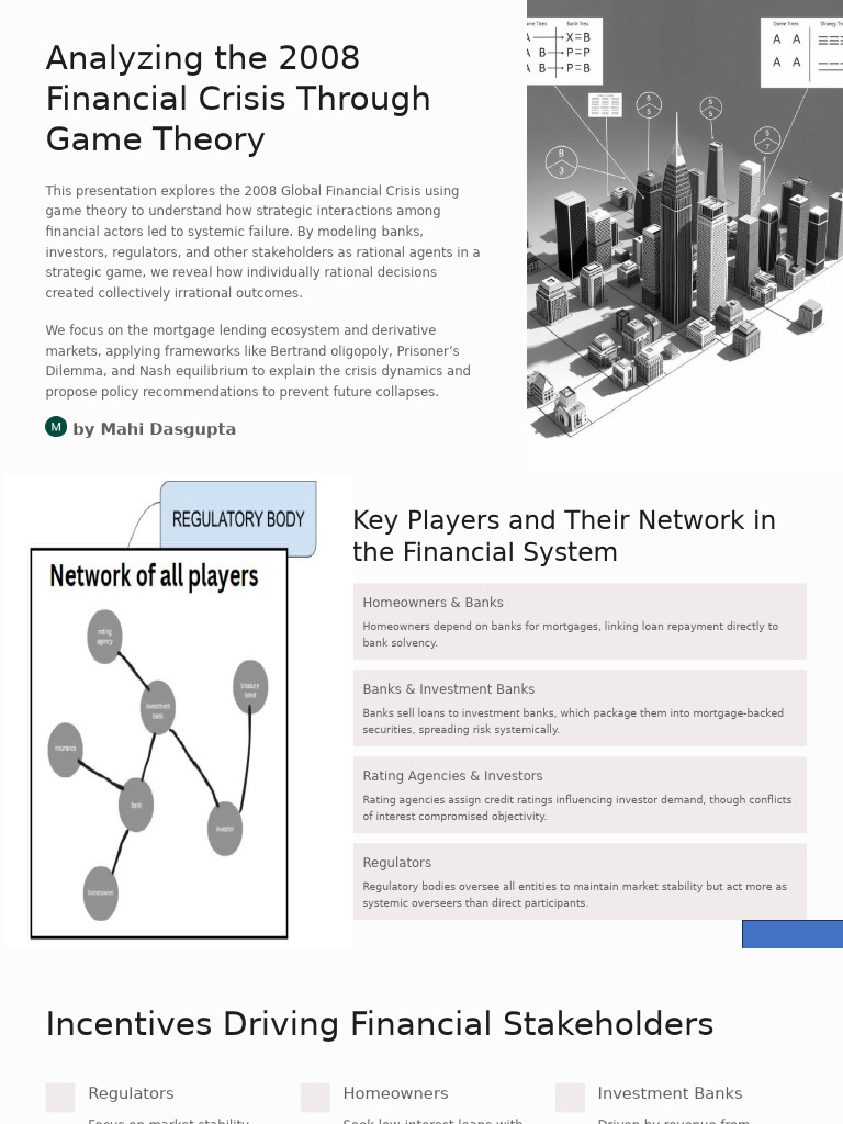Game Theory Analysis of 2008 Crisis | PDF | Banks | Credit Rating Agency