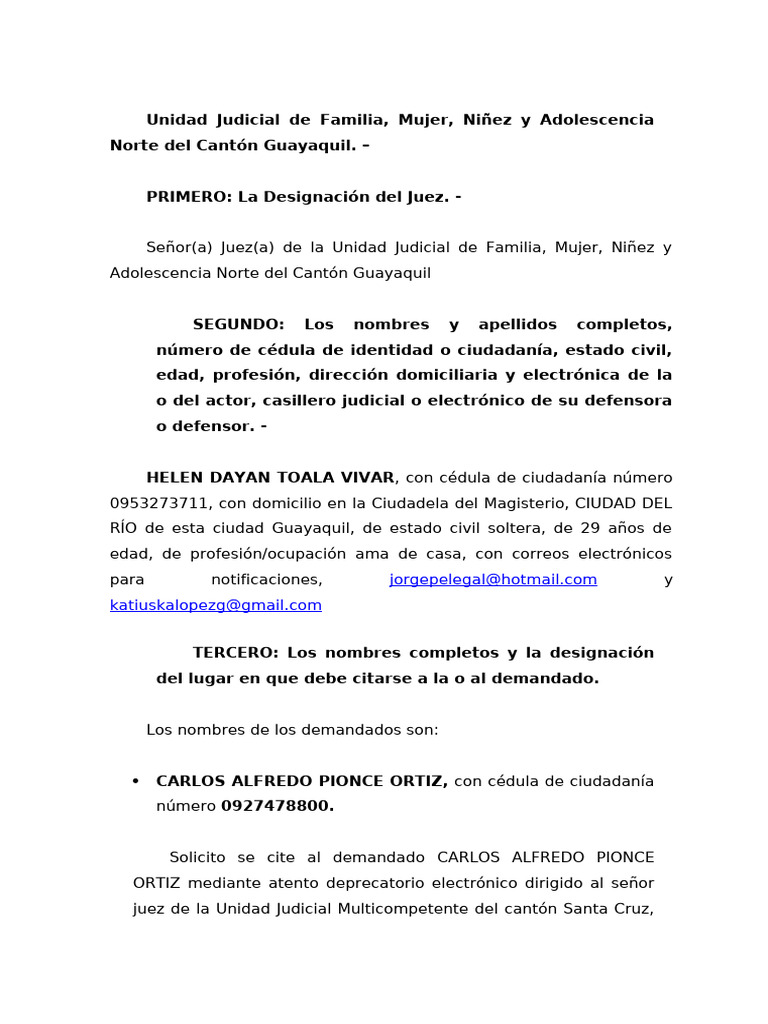 Alimentos Toala | PDF | Pensión alimenticia | Justicia