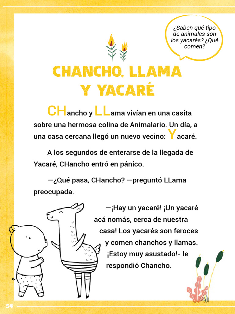Chancho, Llama y Yacaré: Un Cuento Amistoso | PDF
