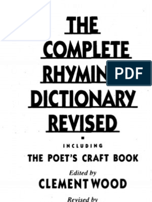 The Complete Rhyming Dictionary Pdf Metre Poetry Poetry