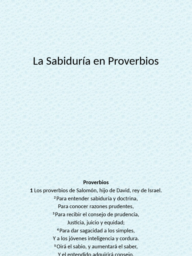 Sabiduría y Proverbios: Claves Prácticas | PDF | Sabiduría | Libro de ...