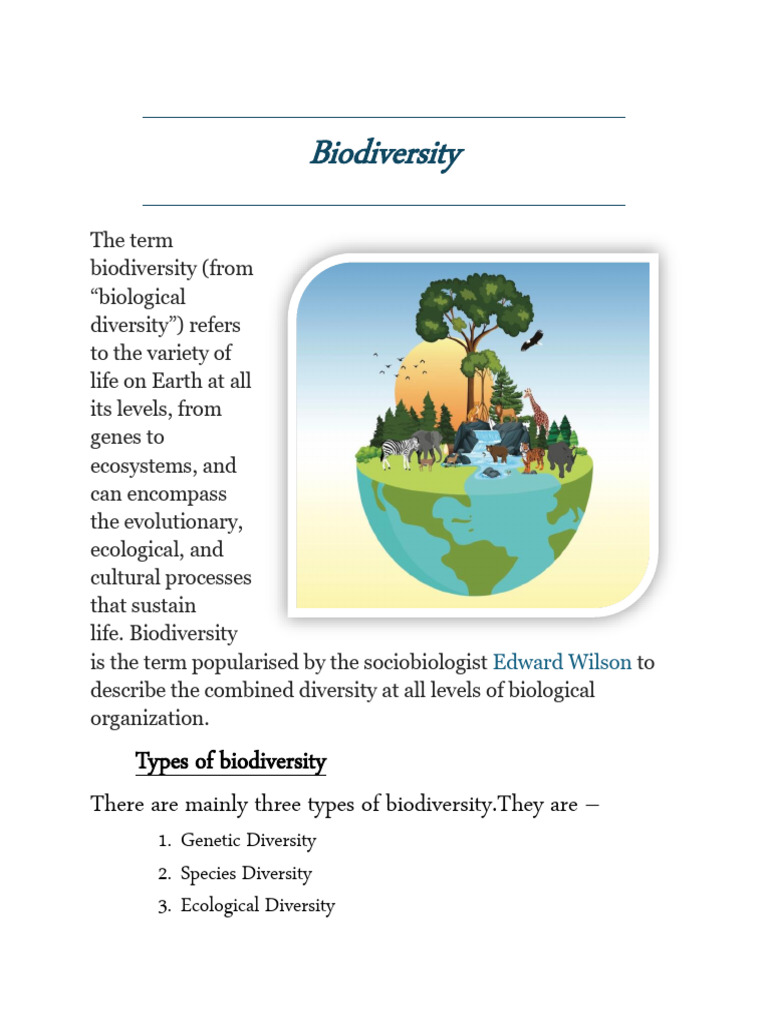Understanding Biodiversity and Conservation | PDF | Biodiversity | Ecology