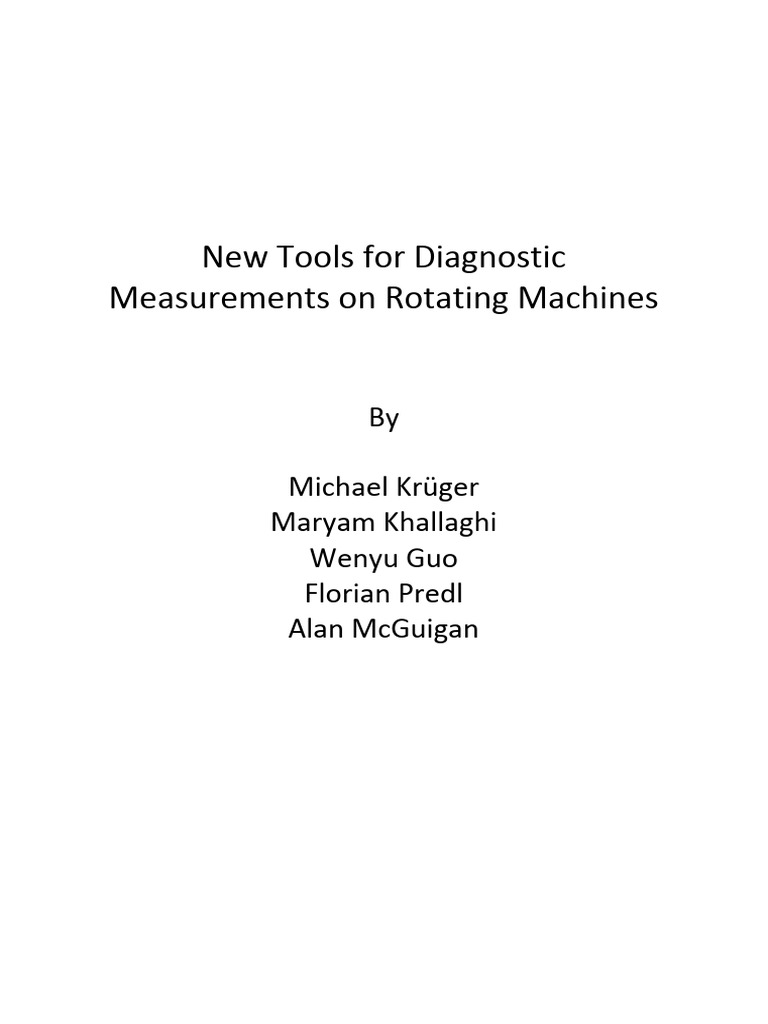 New Tools For Diagnostic Measurements On Rotating Machines-Kruger | PDF ...