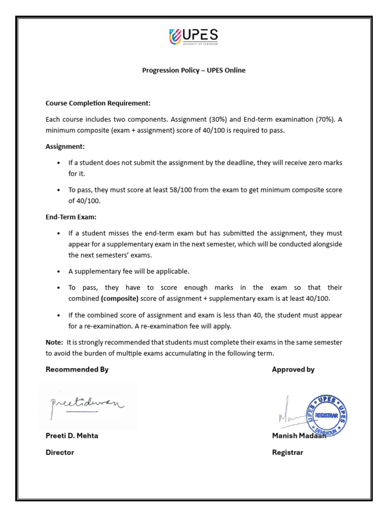UPES Grading System Overview | PDF