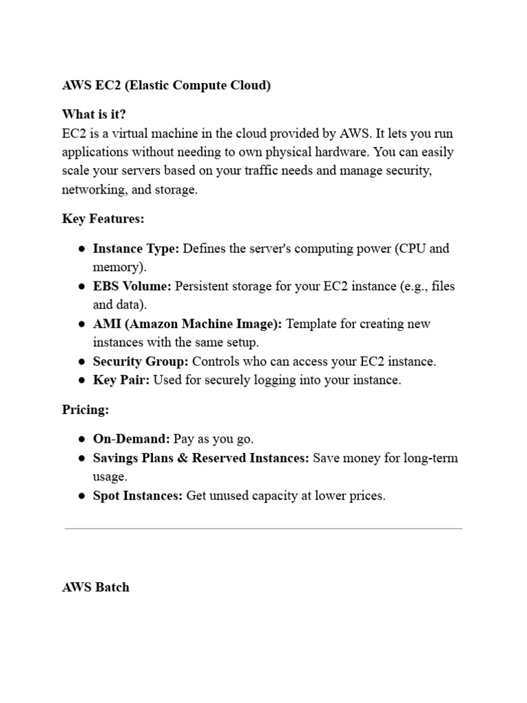 AWS Services Overview and Features | PDF | Computer Science | Computer ...
