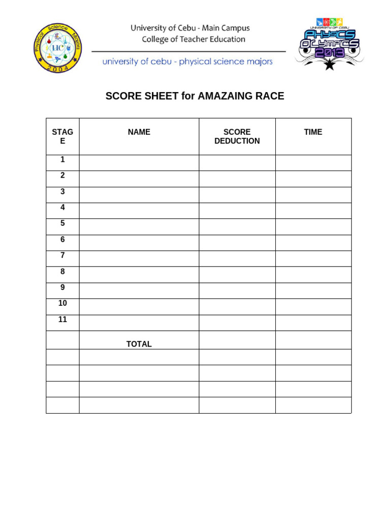 Score Sheets | PDF