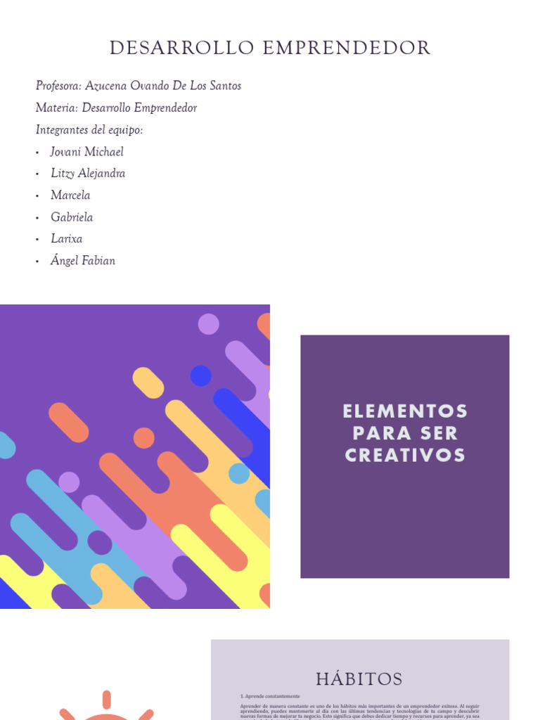 Hábitos y habilidades del emprendedor | PDF | Iniciativa empresarial ...