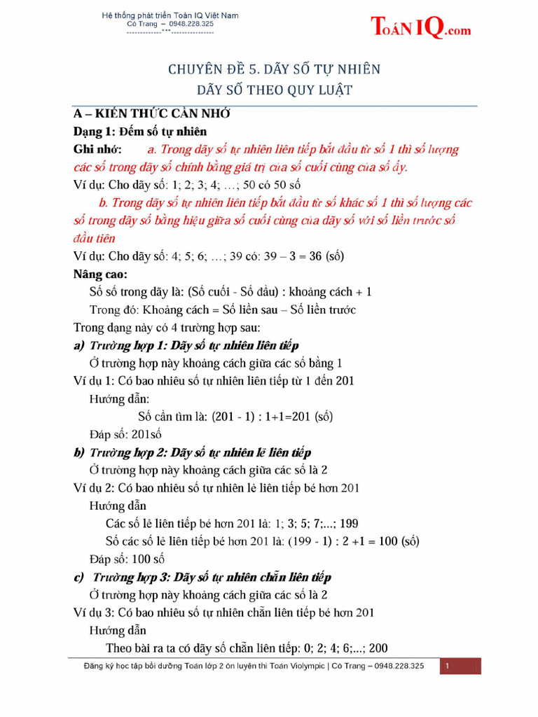 Chuyen de 5. Day So TN | PDF
