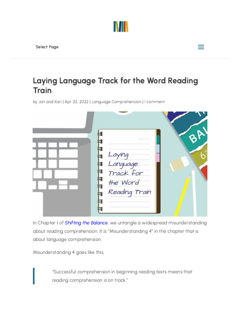 Language Tracks for Reading Comprehension | PDF | Reading Comprehension ...