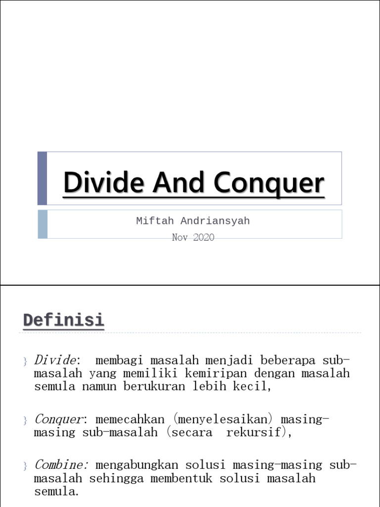 PAA - Divide And Conquer | PDF