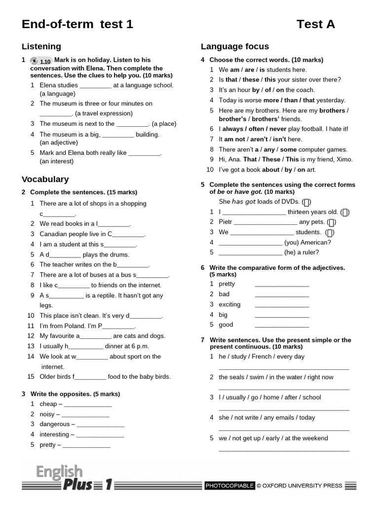 End of Term 1 Standard A | PDF | Human Communication | Languages