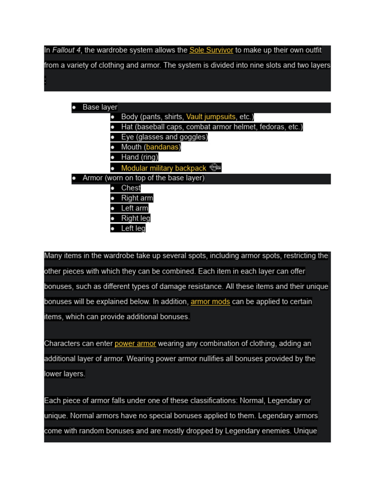 Fallout Armor and Clothing | PDF | Armour | Metals