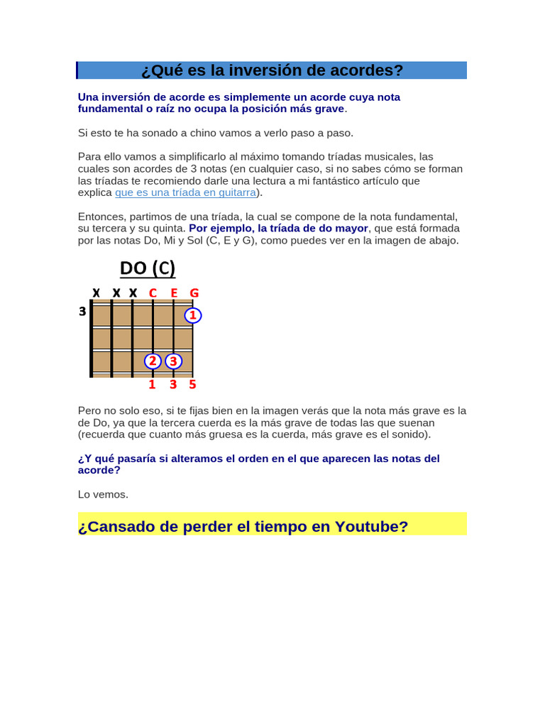 Inversión de Acordes en Música | PDF | Acorde (Música) | Musicología