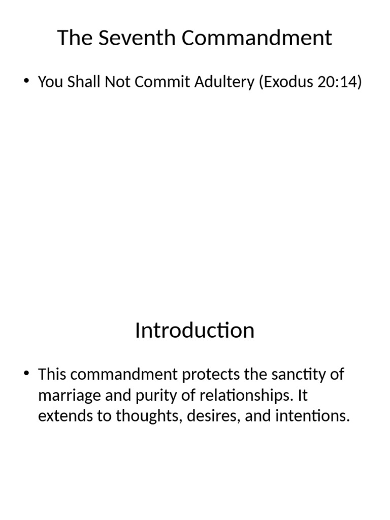 Understanding the Seventh Commandment | PDF