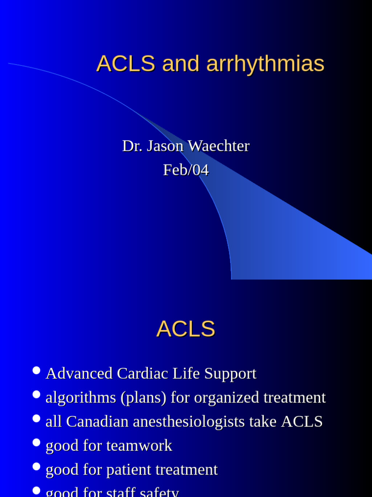 ACLS Guidelines for Arrhythmias Management | PDF | Cardiopulmonary ...