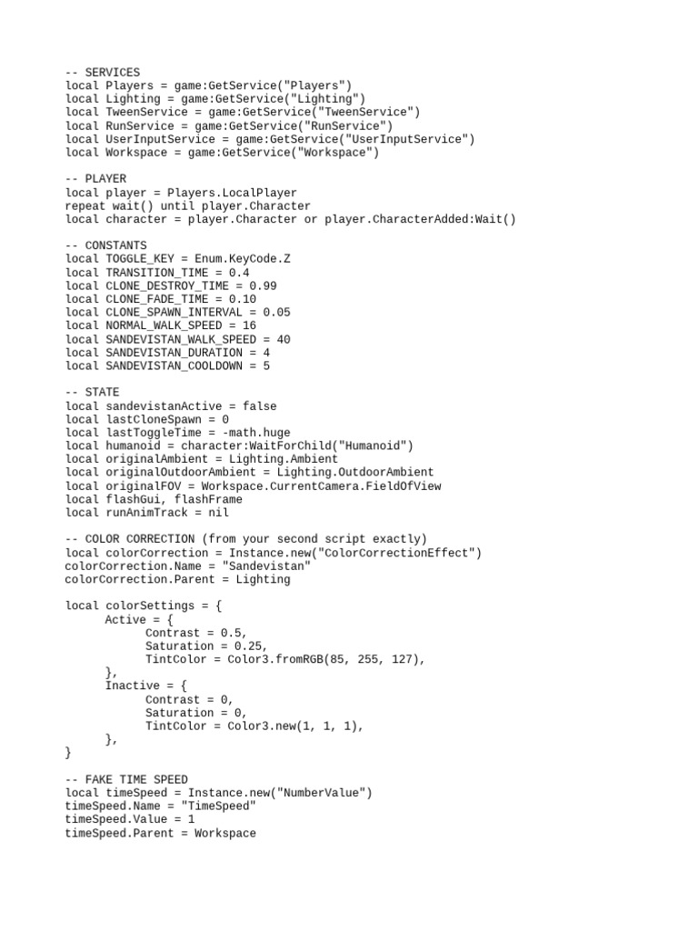 Sandevistan Script for Roblox | PDF | Flash (Photography) | Imaging