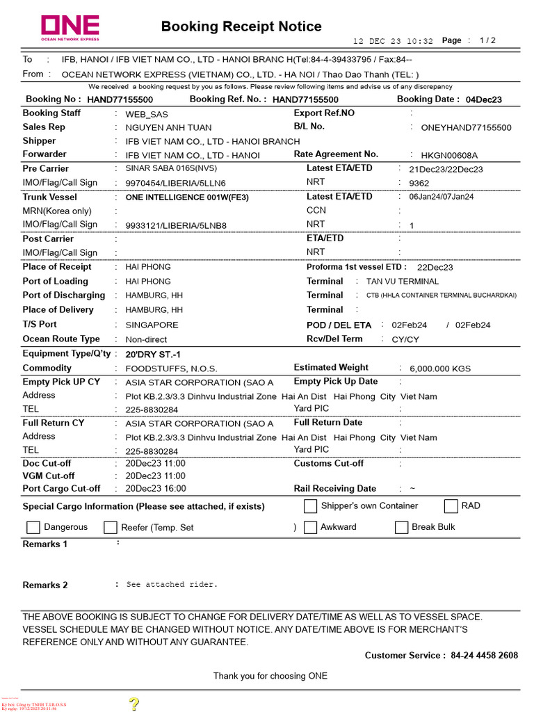 ONEYHAND77155500 | PDF | Cargo | Water Transport