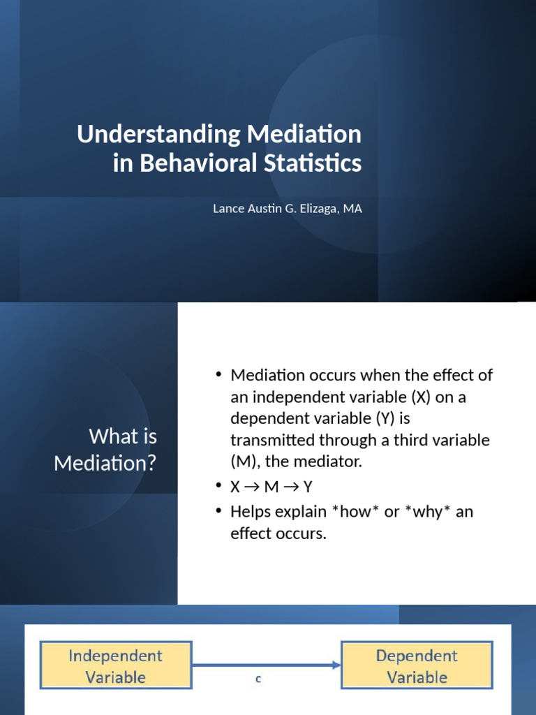 Mediation Analysis in Behavioral Stats | PDF | Estimation Theory ...