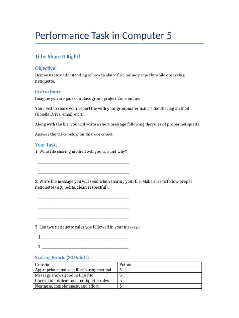 File Sharing and Netiquette Guide | PDF