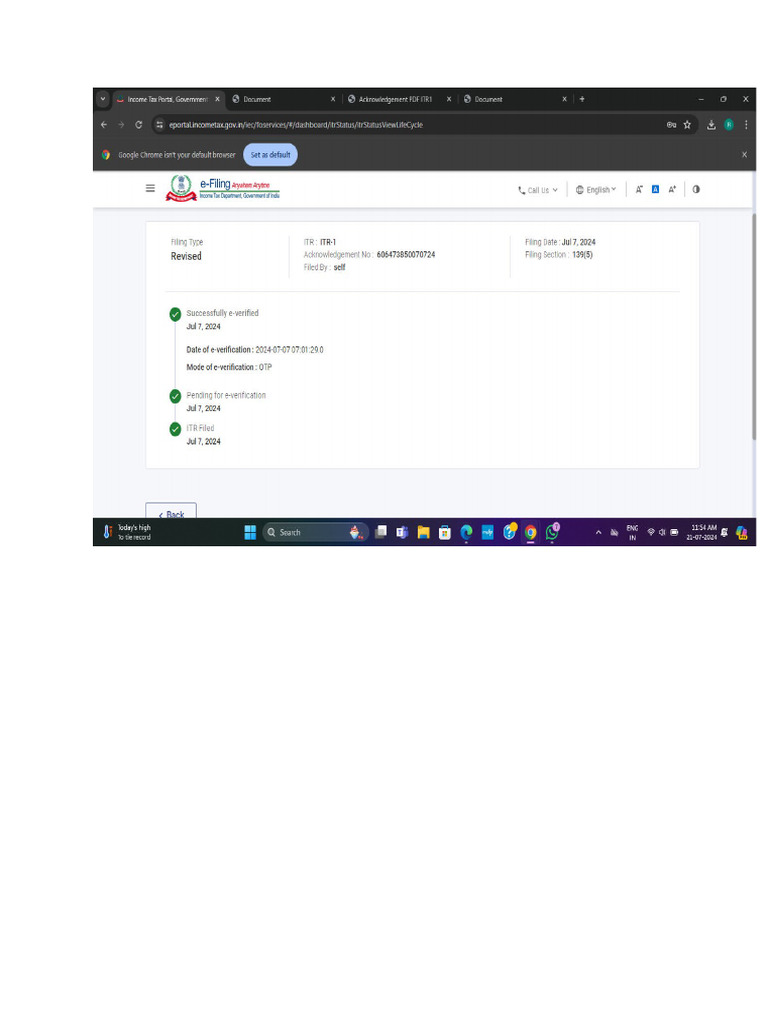 ITR Screen Shoot | PDF