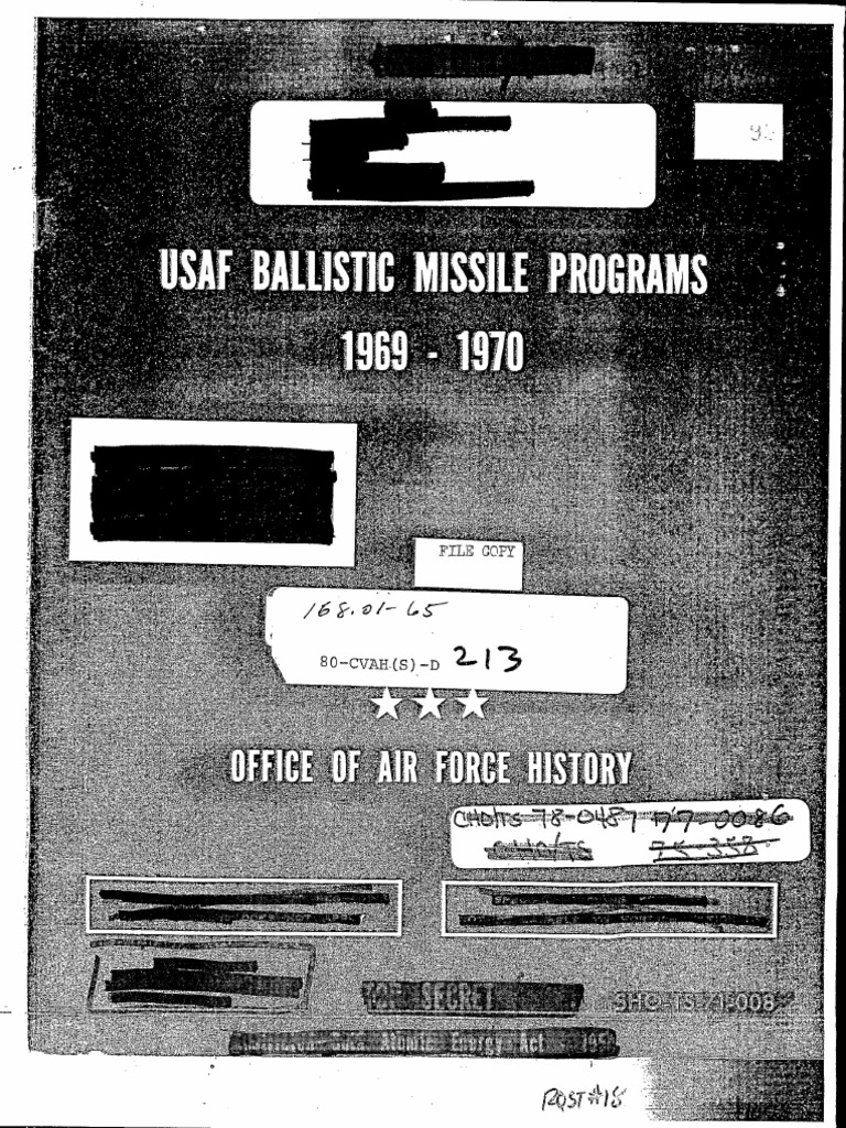 USAF Ballistic Missile Program 1969-1970 | PDF